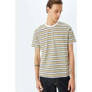 Tricou cu decolteu la baza gatului si model in dungi imagine
