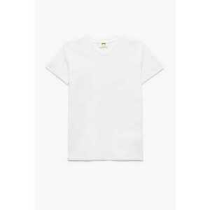 Tricou de bumbac cu decolteu in V imagine