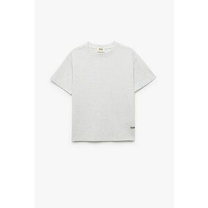 Tricou cu decolteu la baza gatului si aspect texturat imagine