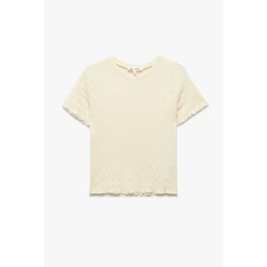 Tricou crop cu model texturat imagine