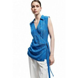 Bluza petrecuta fara maneci - Albastru royal - imagine