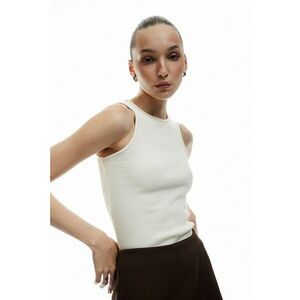 Top uni striat - Maro nisip - imagine