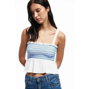 Top crop cu insertii elastice imagine