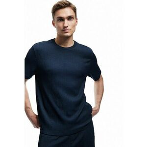 Tricou texturat cu decolteu la baza gatului imagine