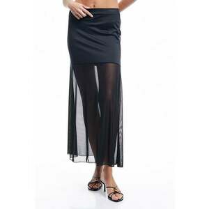 Fusta midi cu segment transparent imagine