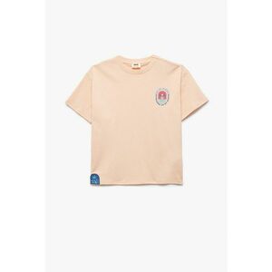 Tricou cu imprimeu si decolteu la baza gatului imagine
