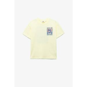 Tricou de bumbac cu imprimeu tropical imagine