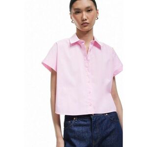 Camasa de bumbac cu maneci scurte - Fucsia - imagine