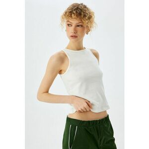 Top slim fit cu decolteu la baza gatului imagine