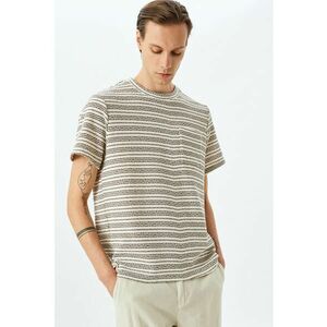 Tricou texturat cu buzunar pe piept imagine