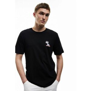 Tricou de bumbac cu imprimeu discret imagine