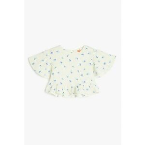 Bluza cu maneci scurte si terminatie cu volane imagine