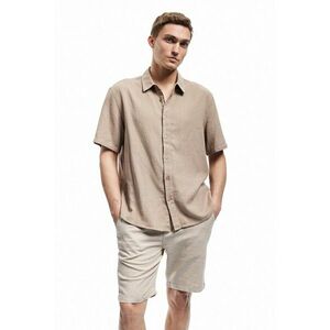 Pantaloni scurti uni de in si bumbac imagine