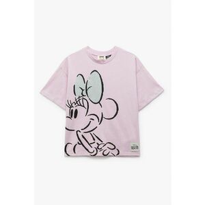 Tricou cu decolteu la baza gatului si imprimeu cu desene imagine