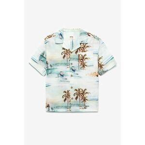 Camasa cu maneci scurte si model tropical imagine
