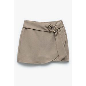 Fusta-pantalon din amestec de in cu o curea ajustabila imagine