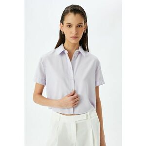 Camasa crop cu maneci scurte - Lila - imagine