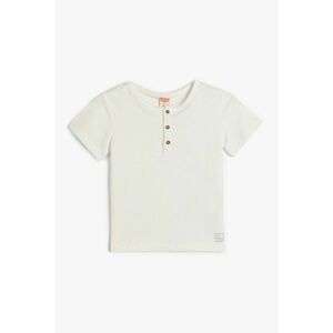 Tricou uni cu fenta cu nasturi imagine