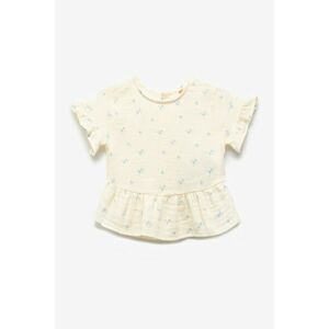 Bluza din bumbac cu detalii cu volane si model floral imagine