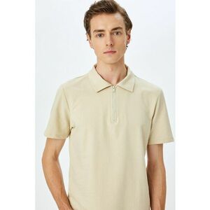 Tricou polo cu fenta cu fermoar imagine