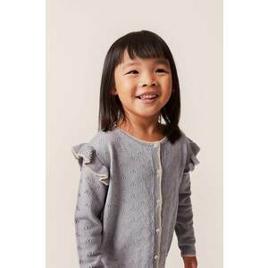 Konges Sløjd cardigan de lână pentru copii culoarea gri, light imagine