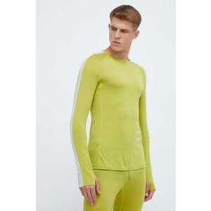 Icebreaker longsleeve funcțional 125 ZoneKnit culoarea verde imagine