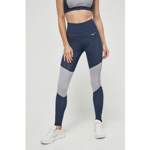 Mizuno leggins de alergare Impulse Core culoarea albastru marin, cu imprimeu imagine