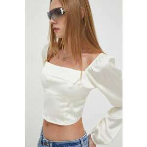 Hollister Co. bluza femei, culoarea bej, neted imagine