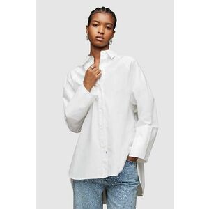 AllSaints camasa din bumbac Evie femei, culoarea alb, cu guler clasic, relaxed imagine