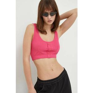 Moschino Jeans top femei, culoarea roz imagine