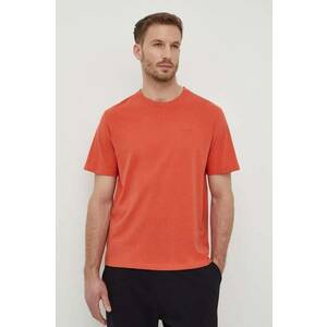 Pepe Jeans tricou din bumbac Connor barbati, culoarea portocaliu, neted imagine