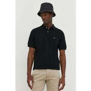 Marc O'Polo polo de bumbac culoarea negru, neted imagine