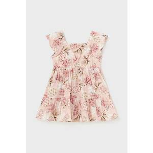 Mayoral rochie din bumbac pentru bebeluși culoarea roz, mini, evazată imagine
