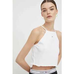 Tommy Jeans top femei, culoarea alb DW0DW17885 imagine
