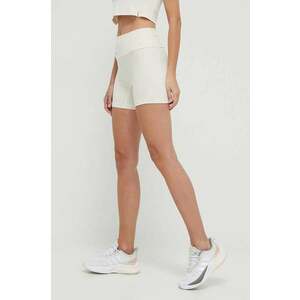 adidas pantaloni scurți femei, culoarea bej, uni, medium waist IP2275 imagine