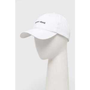 Tommy Jeans șapcă de baseball din bumbac culoarea alb, cu model AM0AM12024 imagine