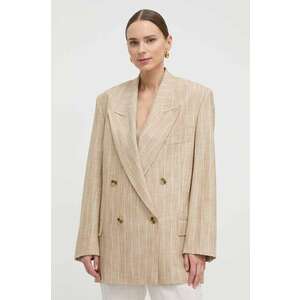 BOSS sacou culoarea bej, cu două rânduri de nasturi, cu model 50514828 imagine