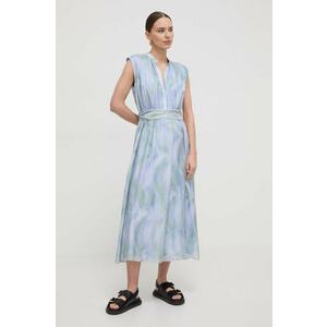 BOSS rochie de mătase midi, evazată 50516007 imagine