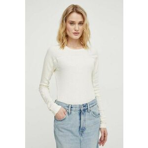 G-Star longsleeve din bumbac culoarea bej imagine