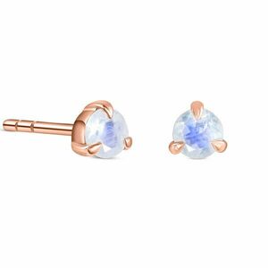 Cercei din argint Rose Gold Moonstone Stud imagine