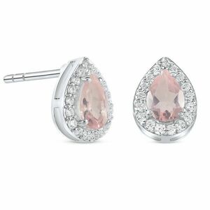 Cercei din argint Silver Drop Rose Quartz imagine