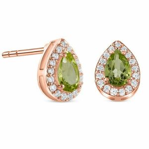 Cercei din argint Rose Gold Drop Peridot imagine