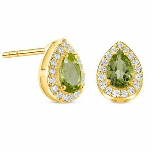 Cercei din argint Golden Drop Peridot imagine