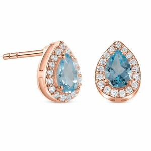 Cercei din argint Rose Gold Drop Blue Topaz imagine