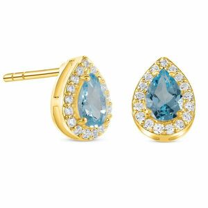 Cercei din argint Golden Drop Blue Topaz imagine