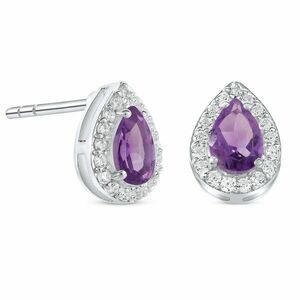 Cercei din argint Silver Amethyst Stud imagine