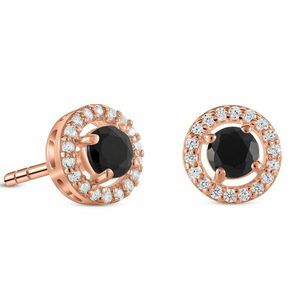 Cercei din argint Rose Gold Starlit Black Tourmaline imagine
