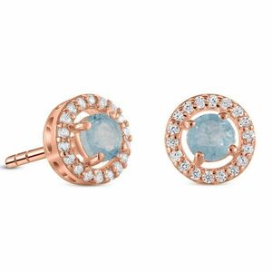 Cercei din argint Rose Gold Starlit Aquamarine imagine