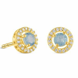 Cercei din argint Golden Starlit Aquamarine imagine