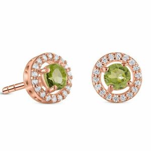 Cercei din argint Rose Gold Starlit Peridot imagine